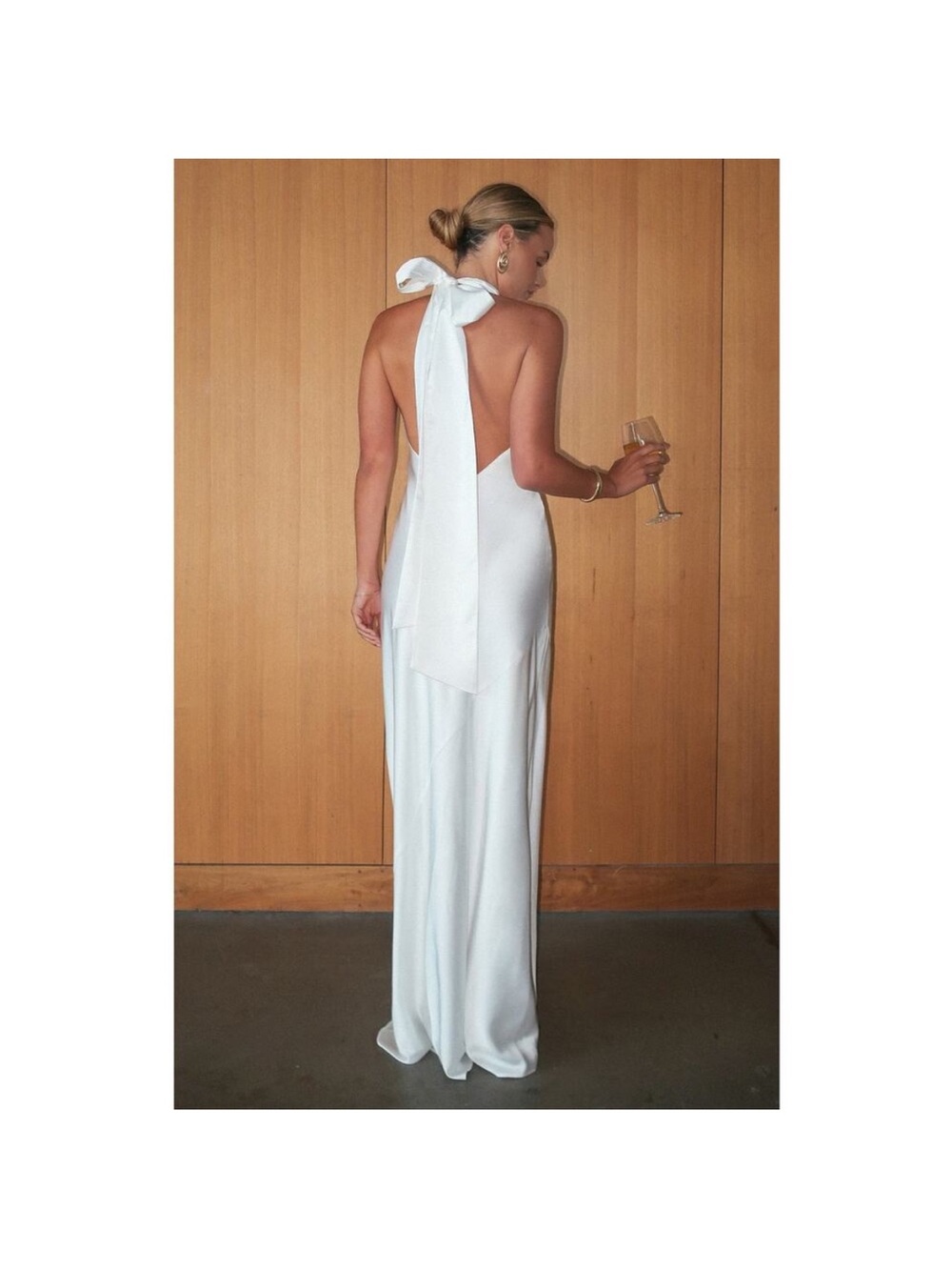 Show me your mu mu Lisa White Halter-Back Maxi Dress